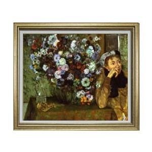 ドガ 女と菊の花　Ｆ20　絵画　販売 20号　人物画　887×766mm 送料無料