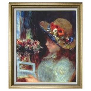 油絵　本を読む少女模写　Ｆ10号　絵画のみ　　　　ルノアール模写 楽天市場】【油絵 直筆仕上げ】ルノワール 読書する少女 F10
