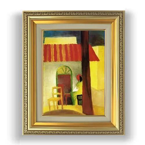 トルコ風カフェ1 F4【油絵 直筆仕上げ 複製画】 4号　油彩　風景画　477×387mm 送料無料 【ハーモニー】