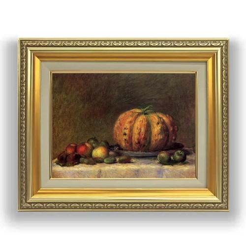 フルーツの静物画 F4【油絵 直筆仕上げ 複製画】【額縁付】　絵画　販売 4号　油彩　静物画　477×387mm 【路地】 送料無料