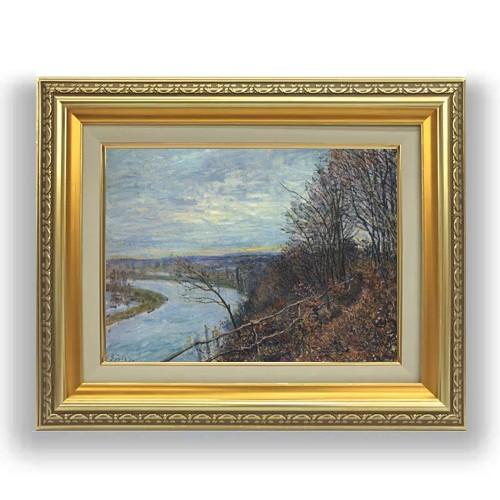 １１月の午後 F4【油絵 直筆仕上げ 複製画】 4号　油彩　風景画　477×387mm 【モノタイプ】 送料無料