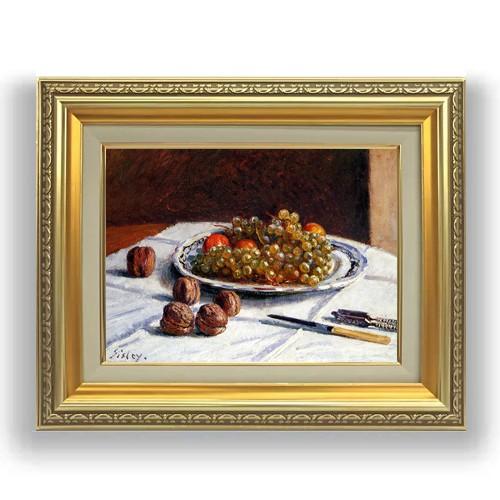グレープと胡桃 F4【油絵 直筆仕上げ 複製画】 4号　油彩　風景画　477×387mm 送料無料 【Fyodor】