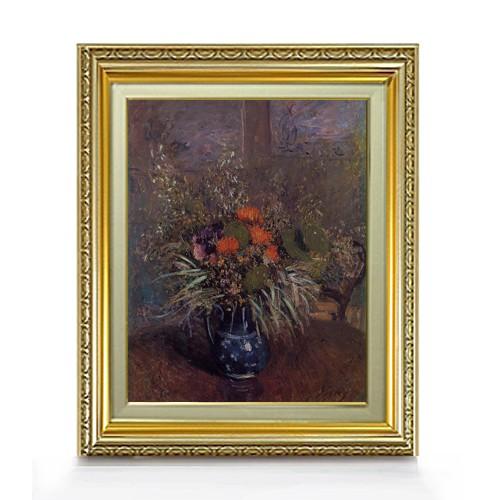 シスレー 花と花瓶 F6 6号 油彩 静物画 554×463mm 送料無料