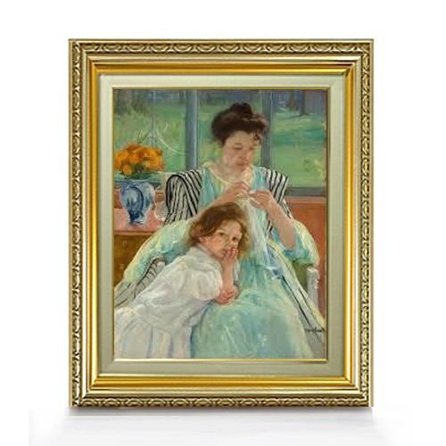 メアリー・カサット Young Mother Sewing F6 油絵直筆仕上げ