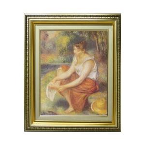 ルノワール　足を拭く少女　Ｆ６　　　絵画　販売　6号　油彩　人物画　554×463mm 　（ルノアール） 送料無料