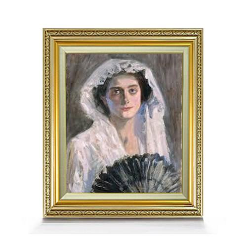 藤島武二　黒扇 F8　　絵画　販売　8号　油彩　人物画　598×524mm 送料無料