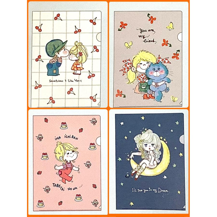 水森亜土】クリアファイル(A4)〈4種類〉/文房具/女の子/あどちゃん