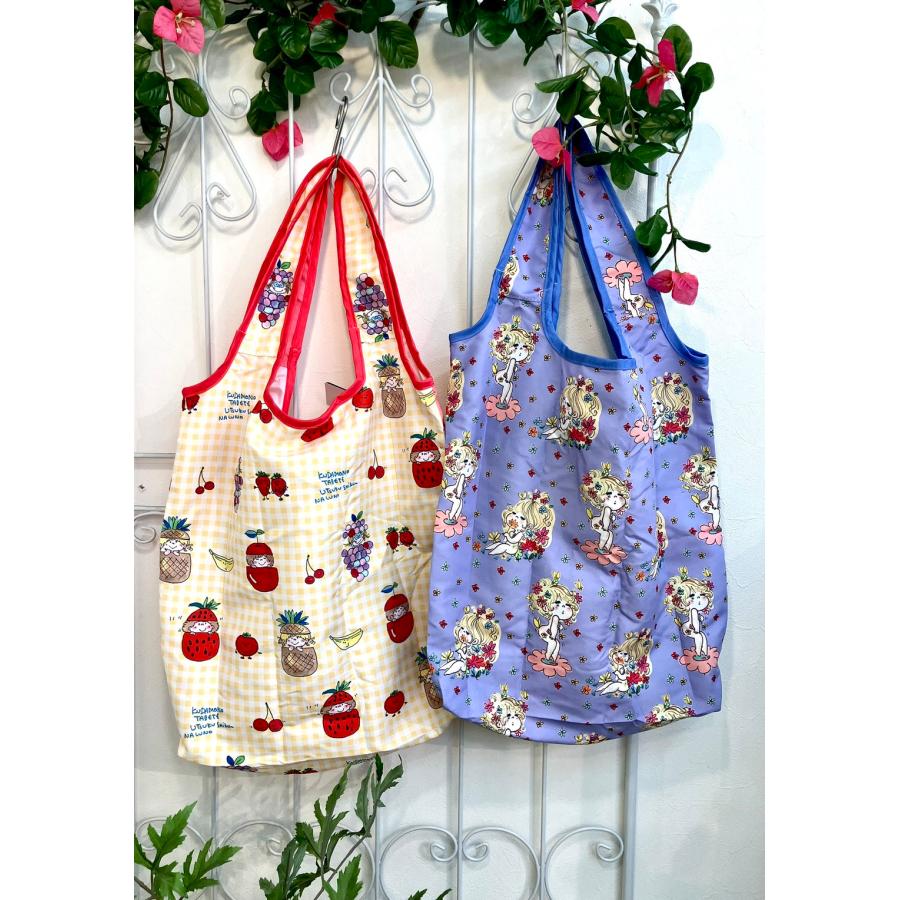 水森亜土】エコバッグ2種/(フルーツ、サムワン)/持ち運びに便利