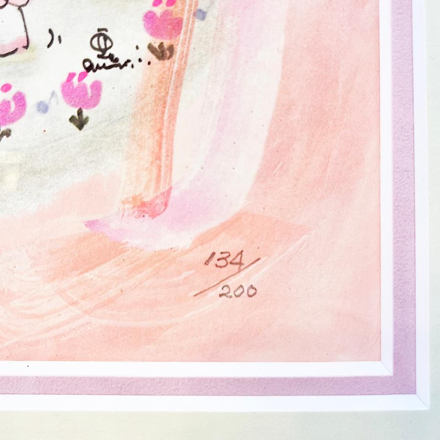 水森亜土】版画作品「ひとめぼれ」直筆サイン入り/絵画/アート 水森亜土】版画作品「ひとめぼれ」直筆サイン入り/絵画/アート