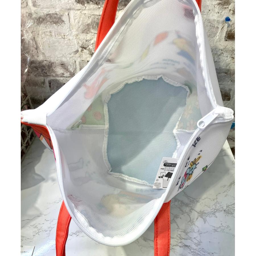 【水森亜土】ネットバッグ(おせんたく)/H37×W47×底Φ31ｃｍ/ランドリー/グッズ/プレゼント/バッグ/洗濯物/大人可愛い/あどちゃん/男の子/女の子 |  | 02