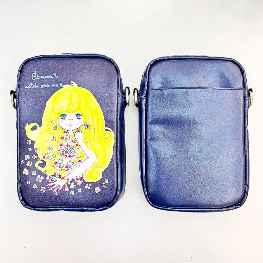 【水森亜土】2WAYミニショルダーバッグ「星座(グリーン)/リンゴ(ブラウン)/サムワン(ネイビー)/バレエ(レッド)」スマホがすっぽり入るポリウレタンポーチ/4種類 |  | 12