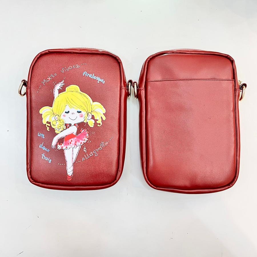 【水森亜土】2WAYミニショルダーバッグ「星座(グリーン)/リンゴ(ブラウン)/サムワン(ネイビー)/バレエ(レッド)」スマホがすっぽり入るポリウレタンポーチ/4種類 |  | 13