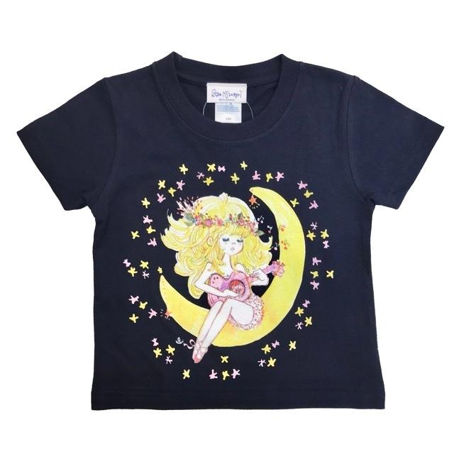 水森亜土/キッズTシャツ/かわいい/お揃い/女の子/半袖/親子Tシャツ/白/紺/ホシ/100cm 120cm 子供服/あどちゃん/キャラクターグッズ/ギフト/プレゼント/ |  | 02