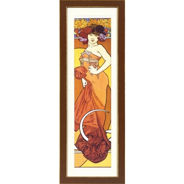 アルフォンス ミュシャ 立つ女性 右 複製画 絵画 額付 新品 版画