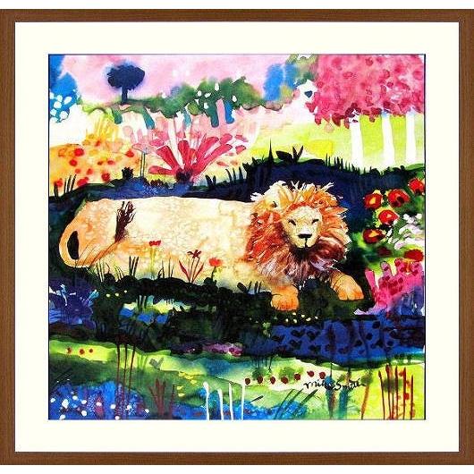 New限定品 マイク スミス ライオンとブルーツリー 複製画 絵画 額付 新品 版画 即納特典付き Wjhni Com