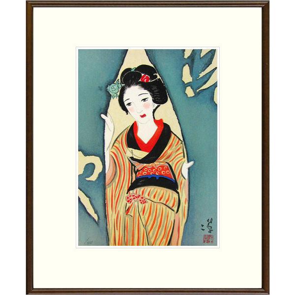 完売 竹久夢二 紀伊国屋 リトグラフ 絵画 額付 新品 版画 日本全国送料無料 Esiba Tg