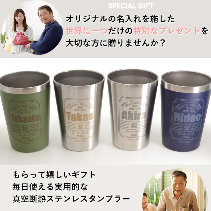 ギフト プレゼント 名入れ 父の日 タンブラー 缶ビール風デザイン 真空ステンレスタンブラー 450ml と 選べるビール セット 真空断熱 誕生日 爆買 | ブランド登録なし | 03