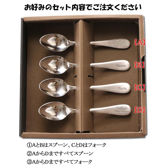 ギフト プレゼント 名入れ カトラリー スプーン フォーク 4本 セット