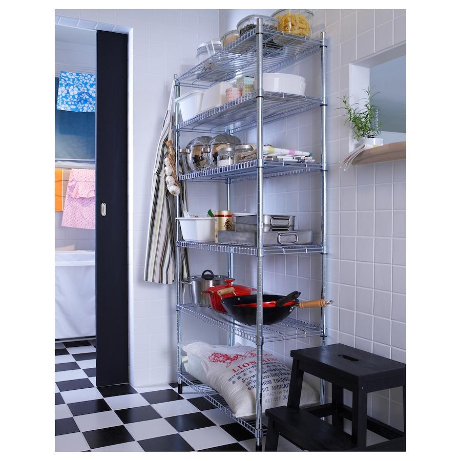 イケア IKEA 6段メタルラック 幅92cm 高さ181cm マルチアングル イケア IKEA 6段メタルラック 幅92cm 高さ181cm マルチアングル