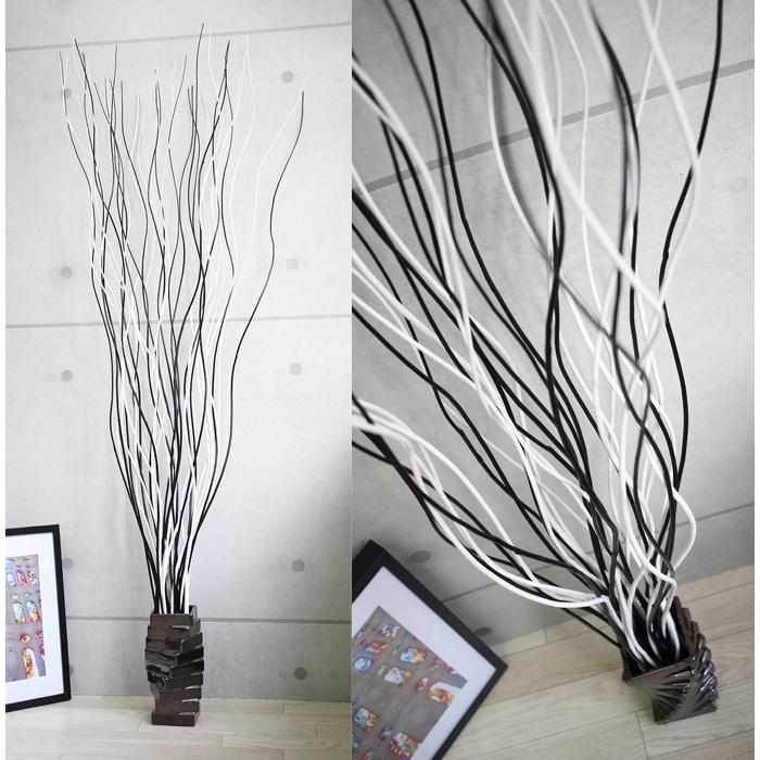人工観葉植物 造花/150cm モノトーンMIXブランチのデザインポット