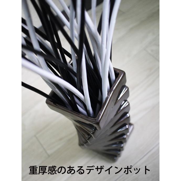 人工観葉植物 モノトーン ブラックリーフ ソードリーフミックスポット 造花 110cm 人工観葉植物 110cmモノトーンMIXリーフのデザインポット ヤシの葉