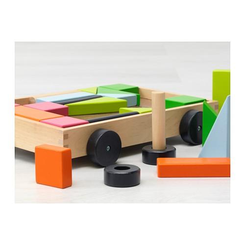 イケア（IKEA） おもちゃ 知育玩具 台車付きつみき/積み木 木製 ワゴン