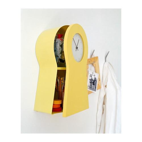 イケア（IKEA） 壁掛け時計 イエロー/インテリアウォールクロック