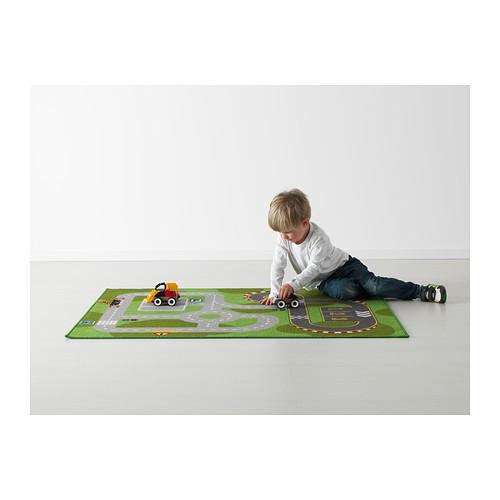 イケア ラグマット SKOGSDUVA スコグスデューヴァ ラグ パイル長, グリーン, 133x160 cm