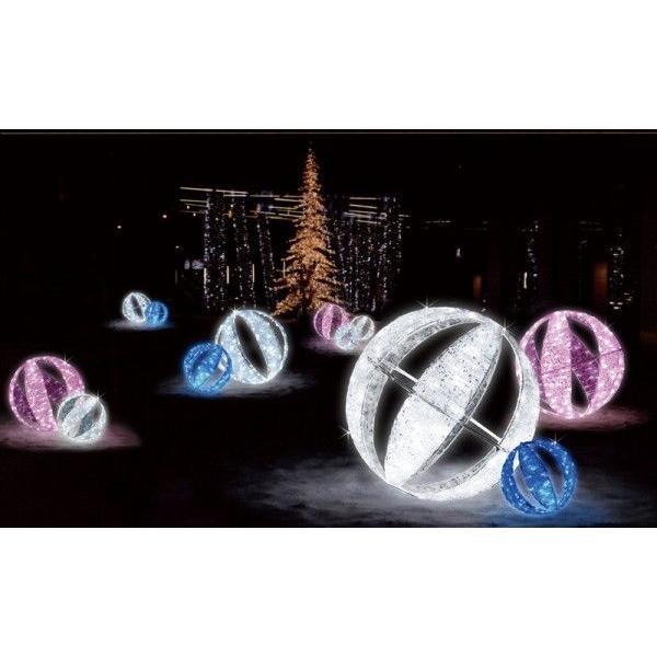 クリスタルグローオーナメントライト　クリスマスイルミネーション LEDクリスタルグロー スパイラルボール(中)/施工用プロ仕様/業務用LED