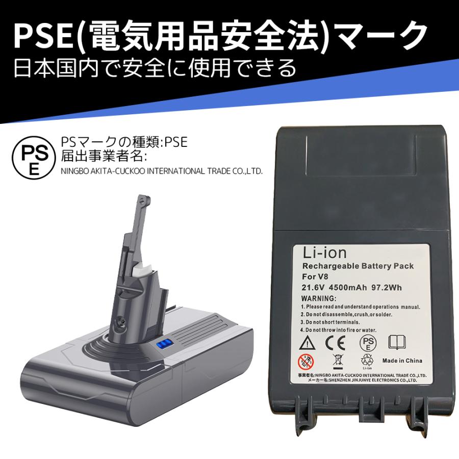 Dyson（ダイソン） バッテリー V8 4500mAh 互換品 dyson SV10 掃除機