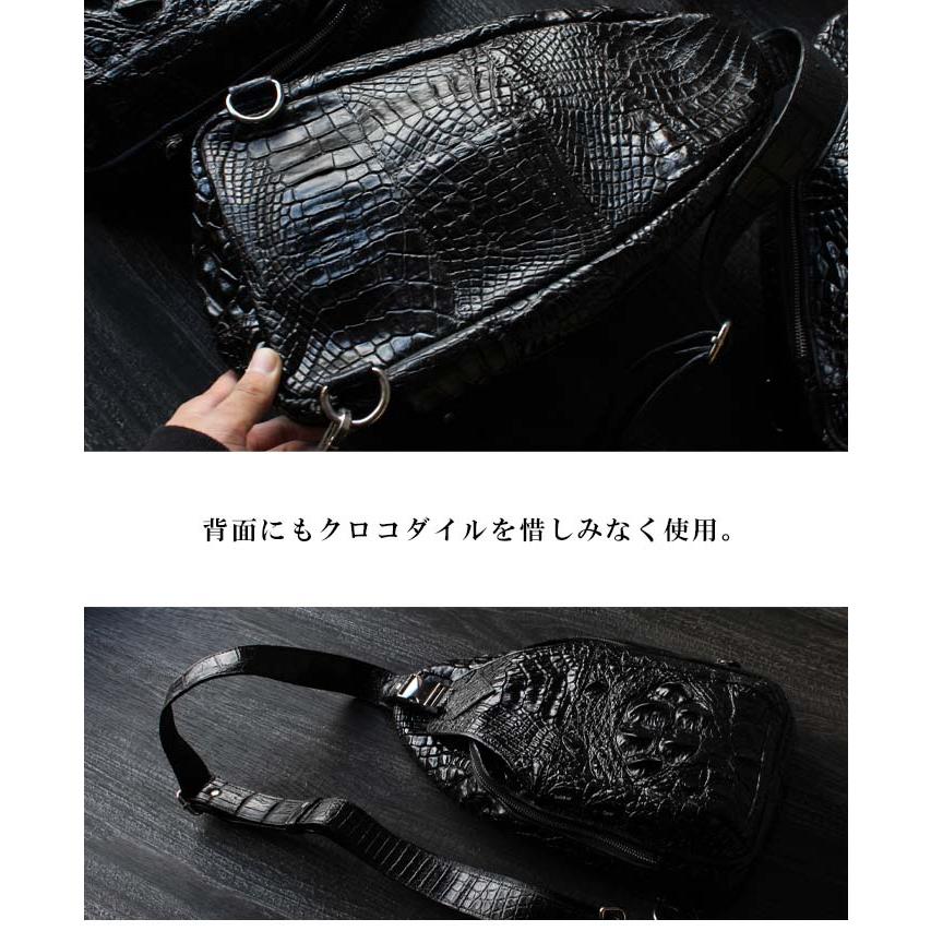 クロコダイル ボディバッグ 本革 革 クロコ 鰐革 ワニ革 ワン