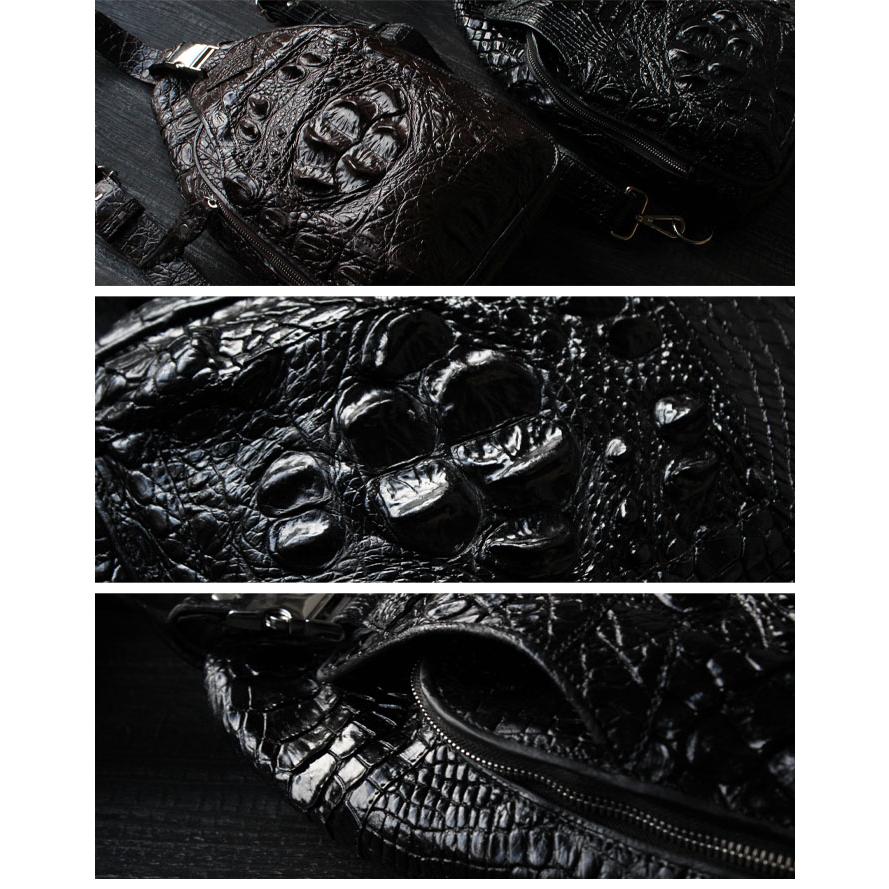 クロコダイル ボディバッグ 本革 革 クロコ 鰐革 ワニ革 ワン