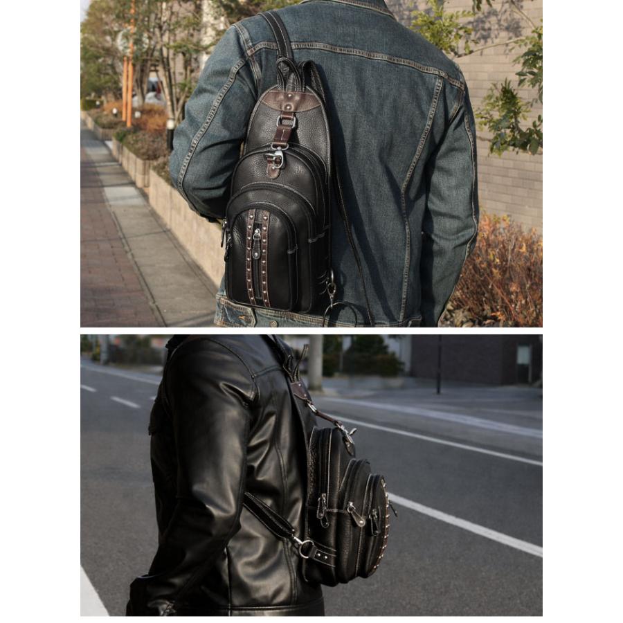 本革 バックパック リュック ボディバッグ 2WAY 斜め掛け 大容量
