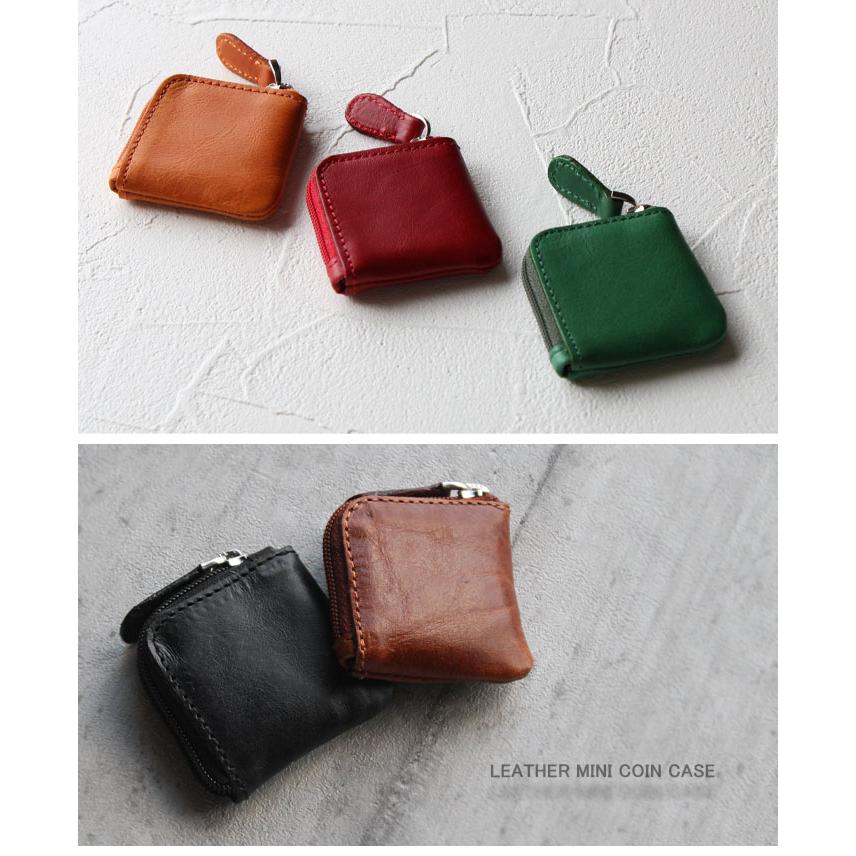 本革 コインケース ミニ 小さい 極小 スリム l字 財布 小銭 コイン