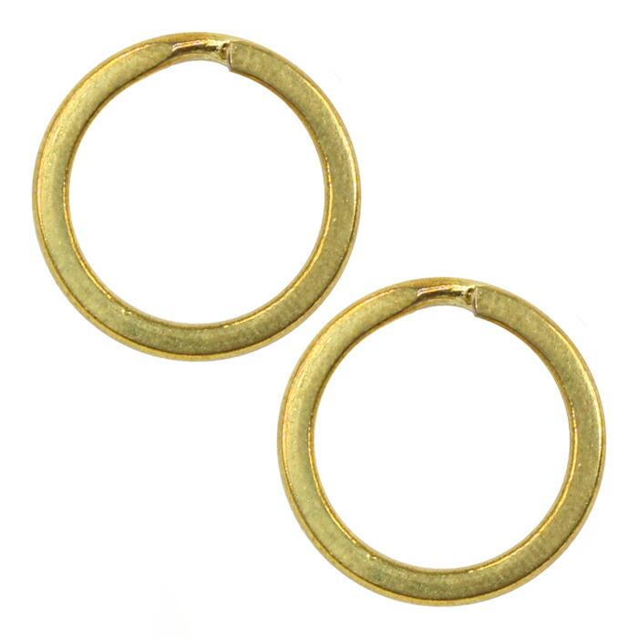 二重リング 真鍮 2cm 20mm 2個 ブラス ゴールド リング 平形 平