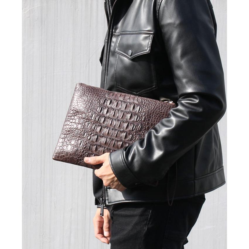 クロコダイル クラッチバッグ セカンドバッグ ハンドバッグ