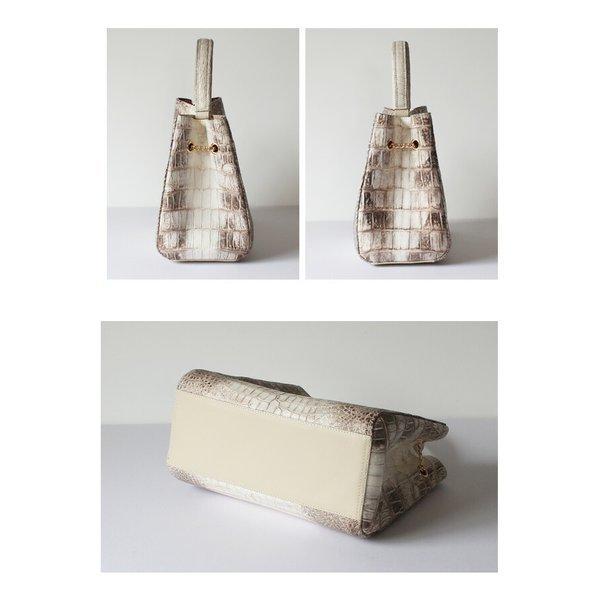 ヒマラヤ ハンドバッグ ヒマラヤクロコダイル 本革 マット