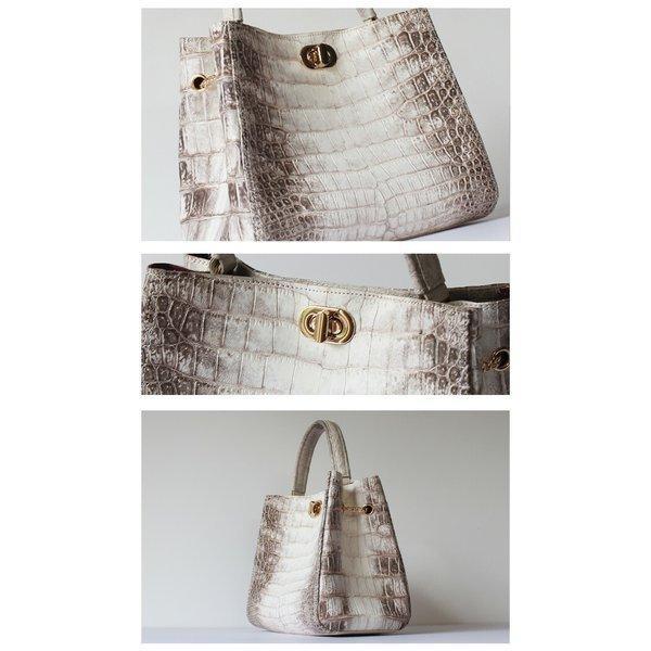 ヒマラヤ ハンドバッグ ヒマラヤクロコダイル 本革 マット ヒマラヤン