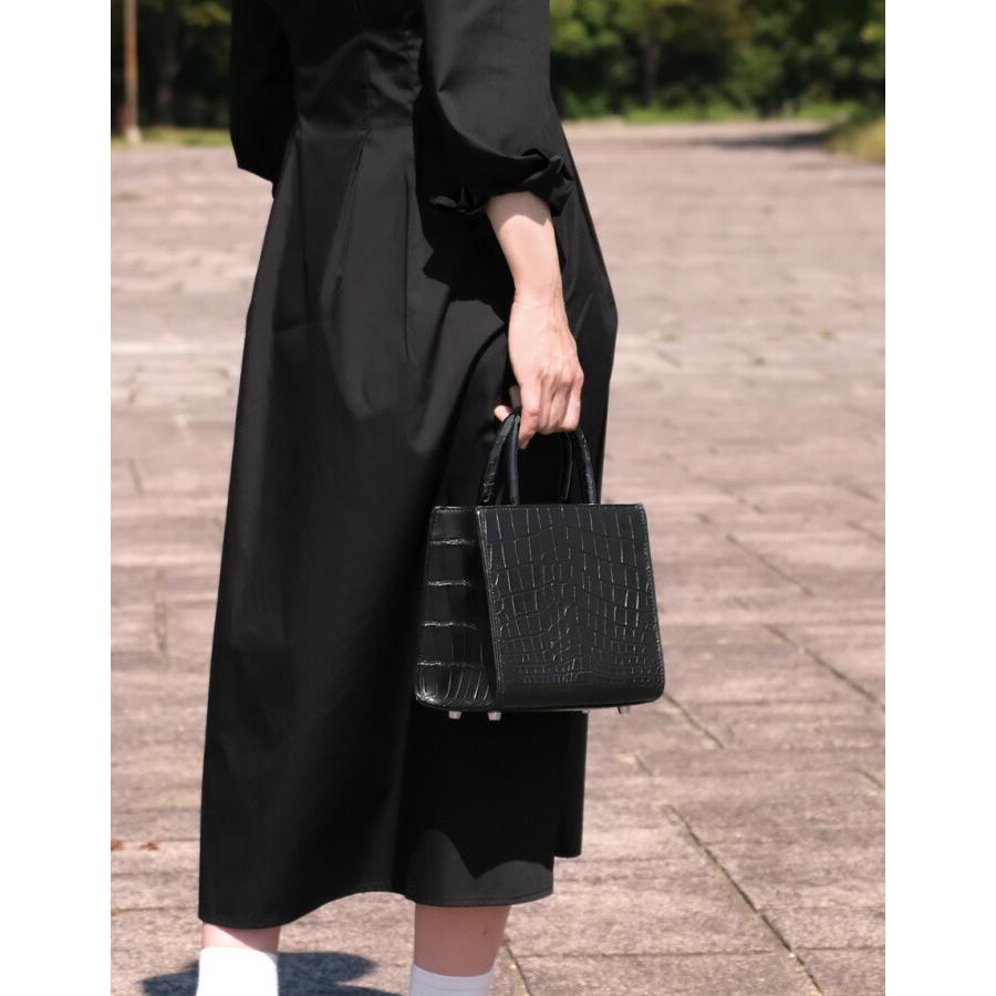 クロコダイル　ハンドバッグ ブラック レザー ワニ革 黒 SIAMNESS シャムネス トートバッグ ハンドバッグ クロコダイル ワニ革