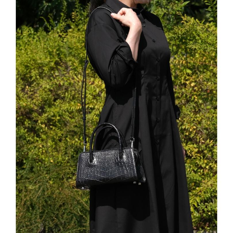 クロコダイル ハンドバッグ 2way ミニ 小さめ バッグ 本革 ワニ革