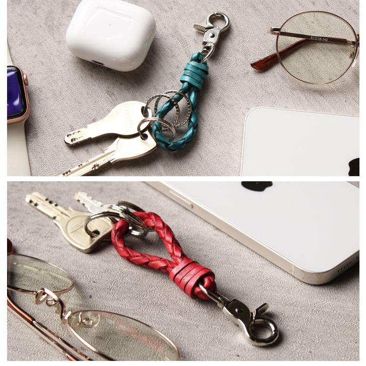 本革 キーホルダー イントレチャート キーリング キーチャーム