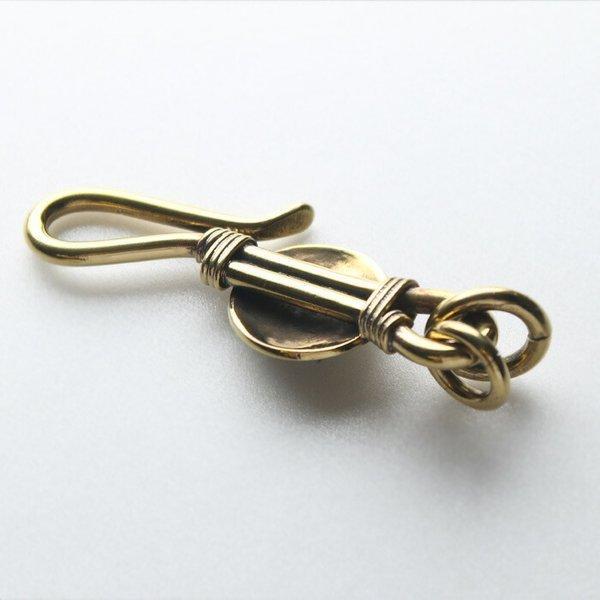 【新品】グラインドロッヂ 　真鍮キーフック+ 真鍮 キーフック ターコイズ 天然石 釣り針フック チェーン