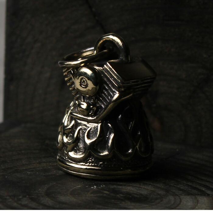 ガーディアンベル 真鍮 ブラス 炎 ファイアー お守り 御守り バイカー