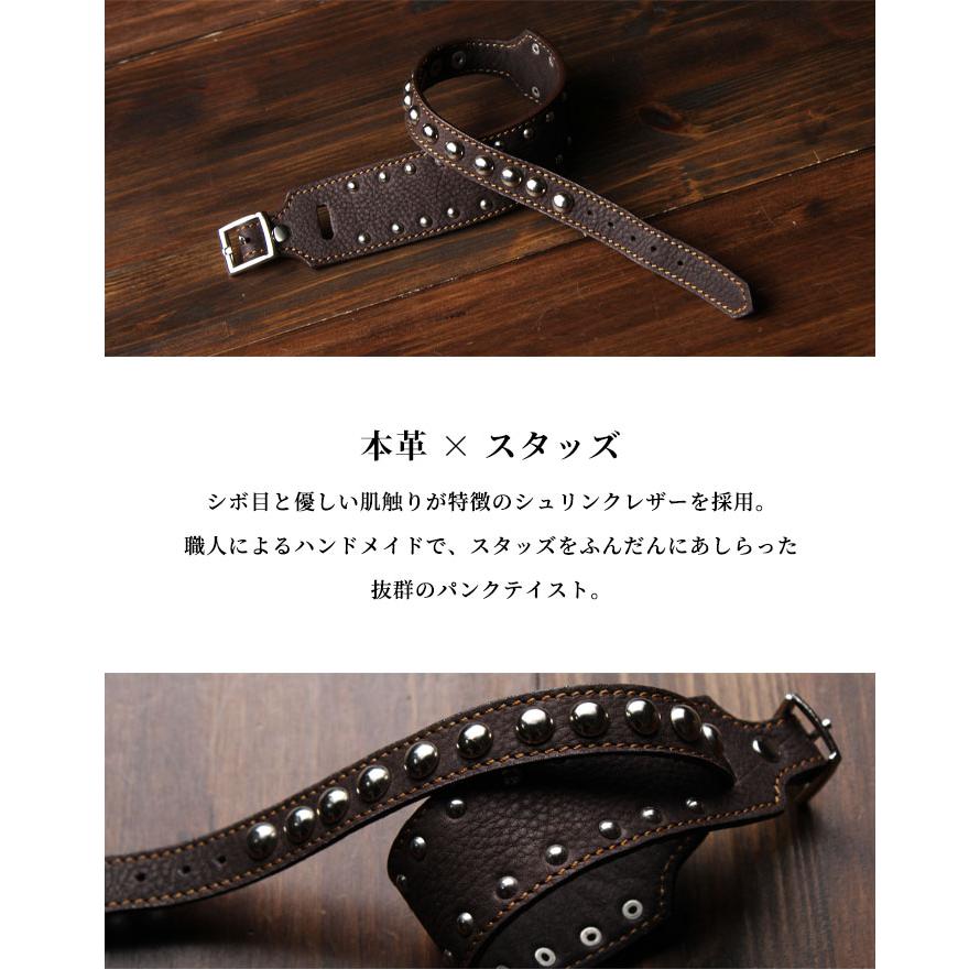 本革 ブレスレット 革 牛革 レザー スタッズ バングル ベルト バイカー