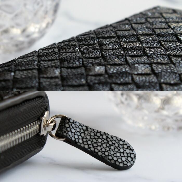 実物撮影 スティングレイ ラウンドファスナー 編み込み エイ メンズ 長財布 実物撮影 スティングレイ ラウンドファスナー 編み込み エイ