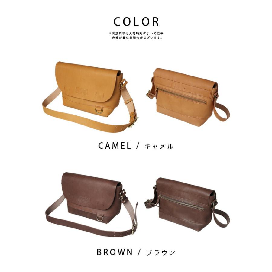 栃木レザー 本革 ショルダーバッグ レザー 革 ブラウン キャメル ヌメ