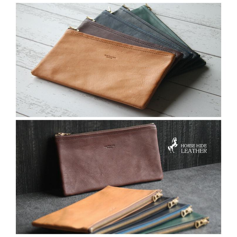 馬革 ポーチ レザーポーチ マスクケース 日本製 本革 レザー 薄型 旅行
