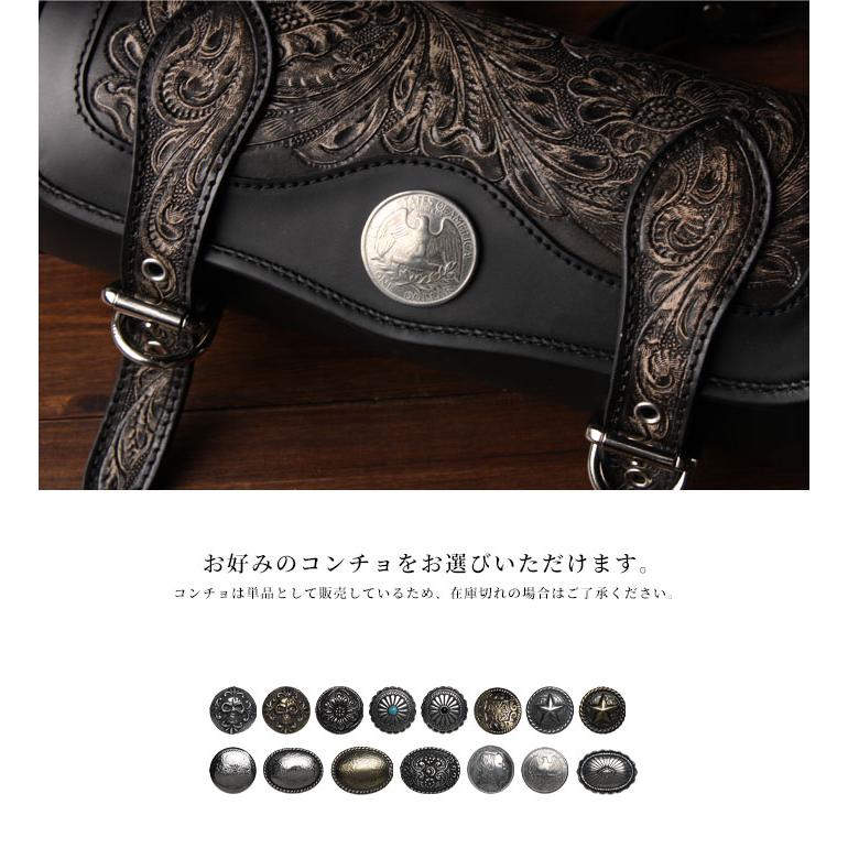 本革 ツールバッグ カービング 革 牛革 レザー サドルレザー バイク用 汎用 フォークバッグ 誕生日 ギフト プレゼント WILDHEARTS ワイルドハーツ tb3950の画像