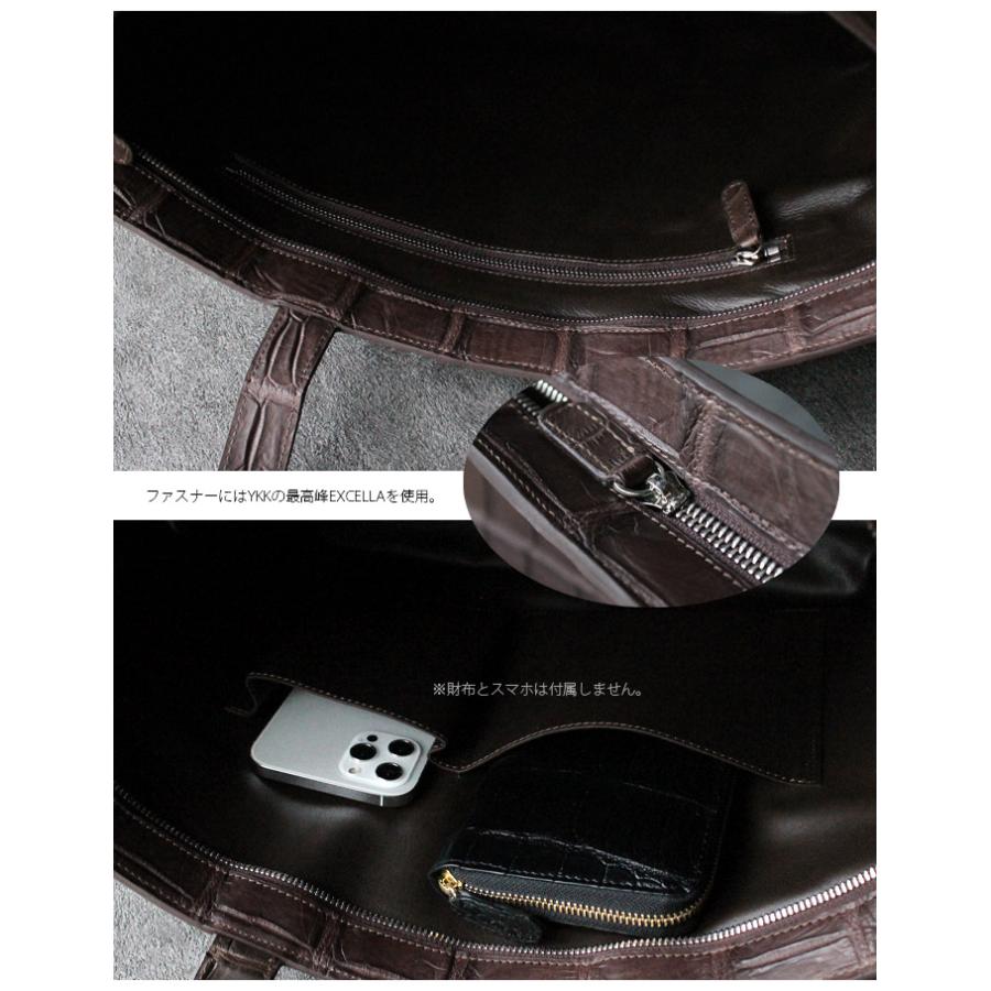 クロコダイル トートバッグ ハンドバッグ 本革 レザー ダーク