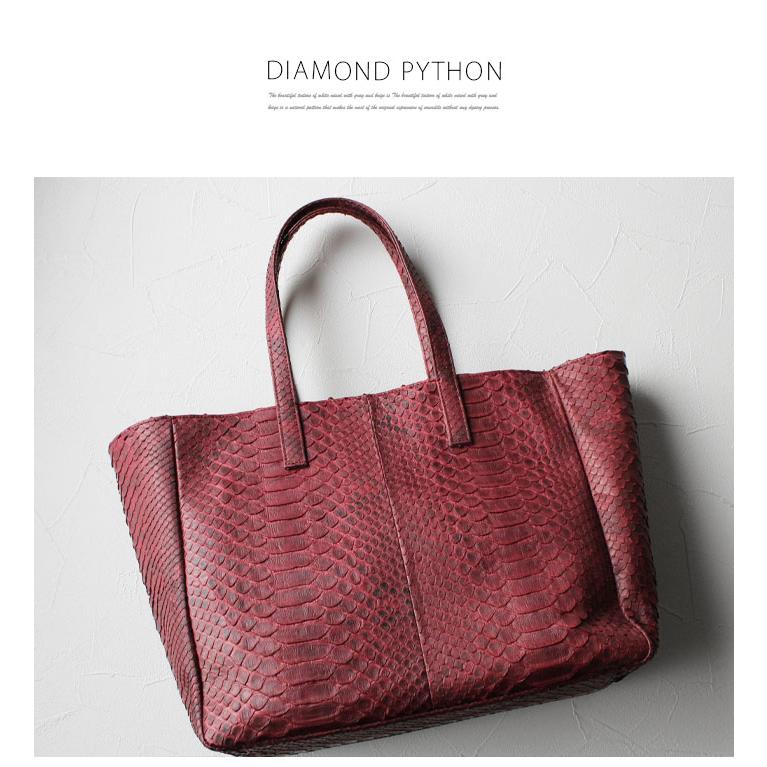 パイソン トートバッグ ヘビ革 ダイヤモンドパイソン バッグ 鞄